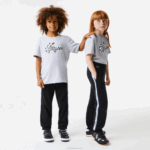 Kids Lacoste V0ZN3223 Black Blue 985 Printed Bands Trackpants