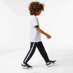 Kids Lacoste V0ZN3223 Black Blue 985 Printed Bands Trackpants - Image 3