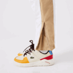 Kids Lacoste V0ZN3224 White Beige WN5 Contrast Band Trackpants - Image 9