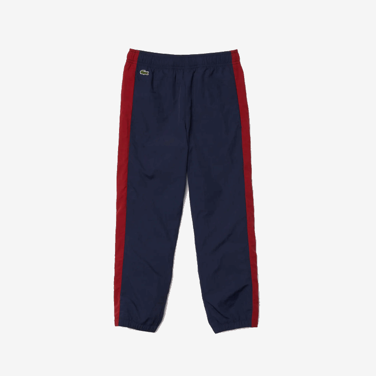Kids Lacoste V0ZN3225 Navy Blue Bordeaux LUB Contrast Band Trackpants - Image 5