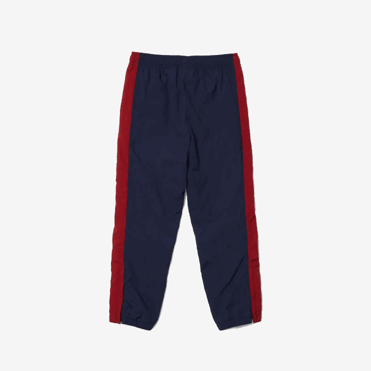 Kids Lacoste V0ZN3225 Navy Blue Bordeaux LUB Contrast Band Trackpants - Image 6