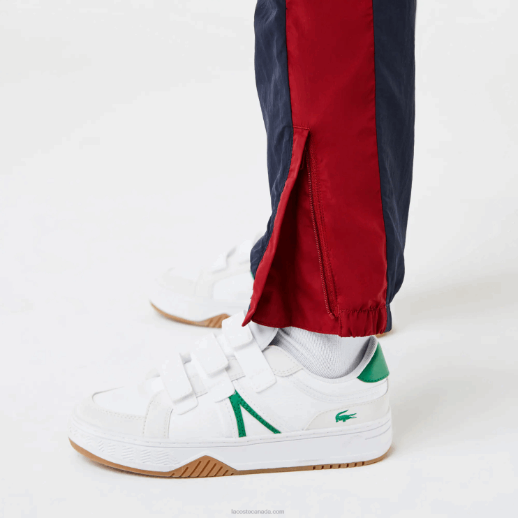 Kids Lacoste V0ZN3225 Navy Blue Bordeaux LUB Contrast Band Trackpants - Image 9