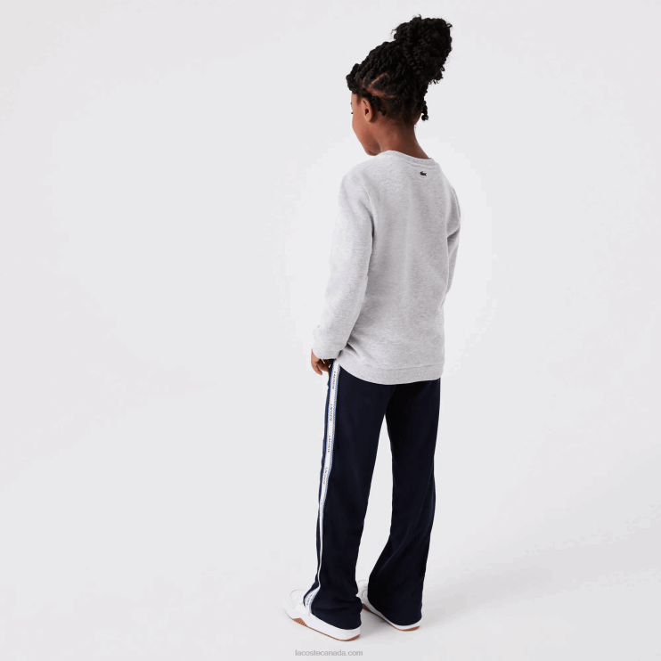 Kids Lacoste V0ZN3230 Grey Chine CCA Crocodile Print Crew Neck Sweatshirt - Image 3