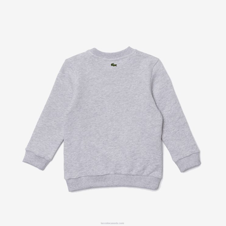Kids Lacoste V0ZN3230 Grey Chine CCA Crocodile Print Crew Neck Sweatshirt - Image 5