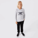 Kids Lacoste V0ZN3230 Grey Chine CCA Crocodile Print Crew Neck Sweatshirt - Image 6