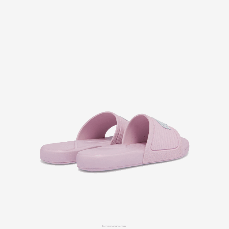 Kids Lacoste V0ZN3233 Light Pink & White 208 L.30 Synthetic Slides - Image 3
