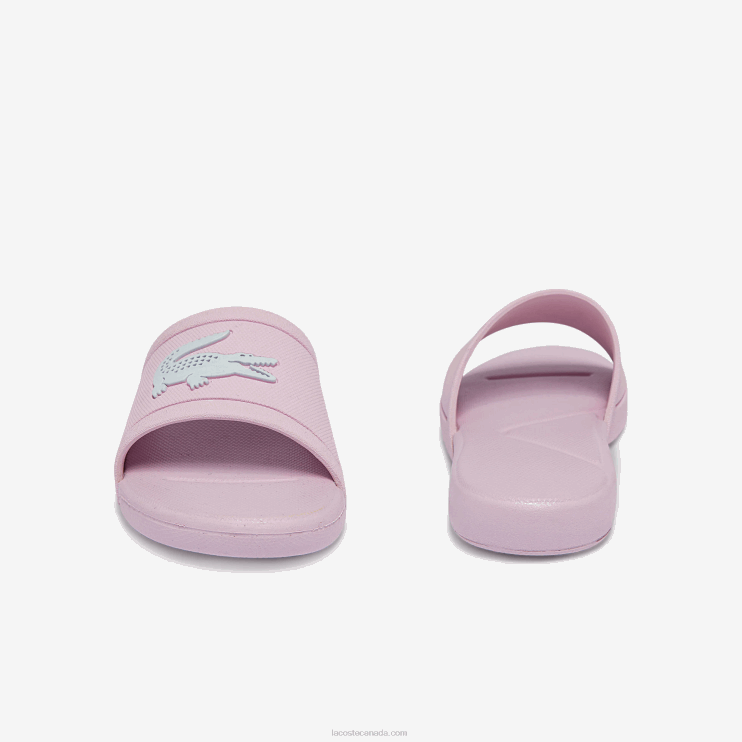 Kids Lacoste V0ZN3233 Light Pink & White 208 L.30 Synthetic Slides - Image 5