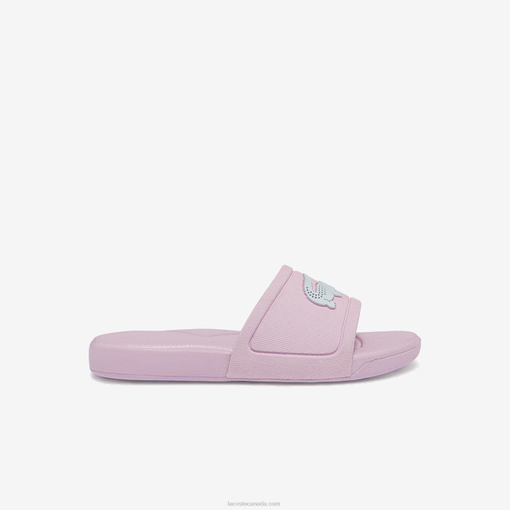 Kids Lacoste V0ZN3233 Light Pink & White 208 L.30 Synthetic Slides - Image 1