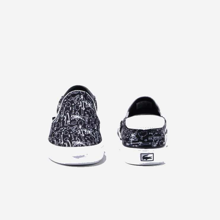 Kids Lacoste V0ZN3234 Black & White 312 Jump Serve Textile Slip On - Image 5