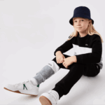 Kids Lacoste V0ZN3236 Black White Grey Chine NUA Branded Crew Neck Sweatshirt - Image 2