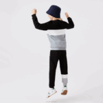 Kids Lacoste V0ZN3236 Black White Grey Chine NUA Branded Crew Neck Sweatshirt - Image 3