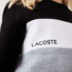 Kids Lacoste V0ZN3236 Black White Grey Chine NUA Branded Crew Neck Sweatshirt - Image 4