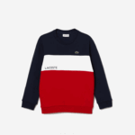 Kids Lacoste V0ZN3237 Navy Blue White Red LAW Branded Crew Neck Sweatshirt - Image 3
