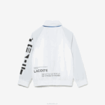 Kids Lacoste V0ZN3240 White Blue Black 9CW Removable Hood Water-Repellent Jacket - Image 6