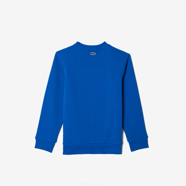 Kids Lacoste V0ZN3241 Blue K1Q Contrast Branded Colorblock Sweatshirt - Image 2