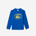 Kids Lacoste V0ZN3241 Blue K1Q Contrast Branded Colorblock Sweatshirt