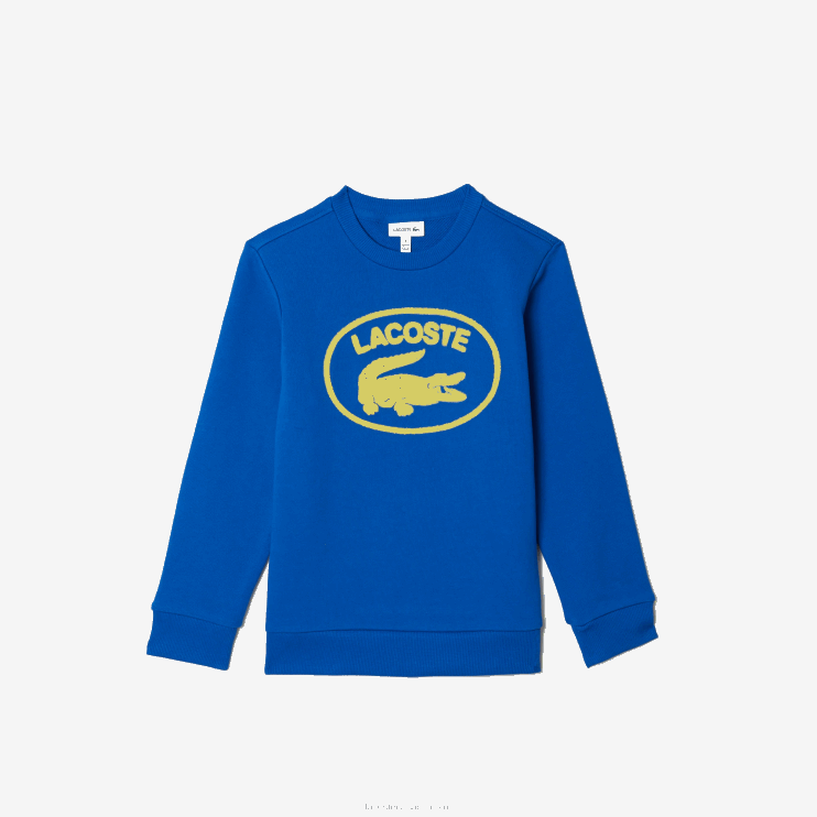 Kids Lacoste V0ZN3241 Blue K1Q Contrast Branded Colorblock Sweatshirt - Image 1