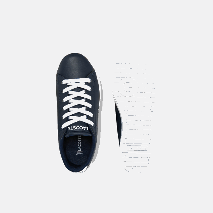 Kids Lacoste V0ZN3256 Navy & White 092 Carnaby Synthetic Color Contrast Sneakers - Image 4