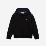 Kids Lacoste V0ZN3260 Black Navy Blue DY4 SPORT Tennis Zippered Fleece Sweatshirt
