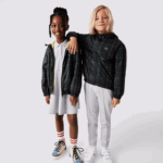 Kids Lacoste V0ZN3262 Navy Blue Green Yellow 9DW Water-Repellent Windbreaker - Image 2