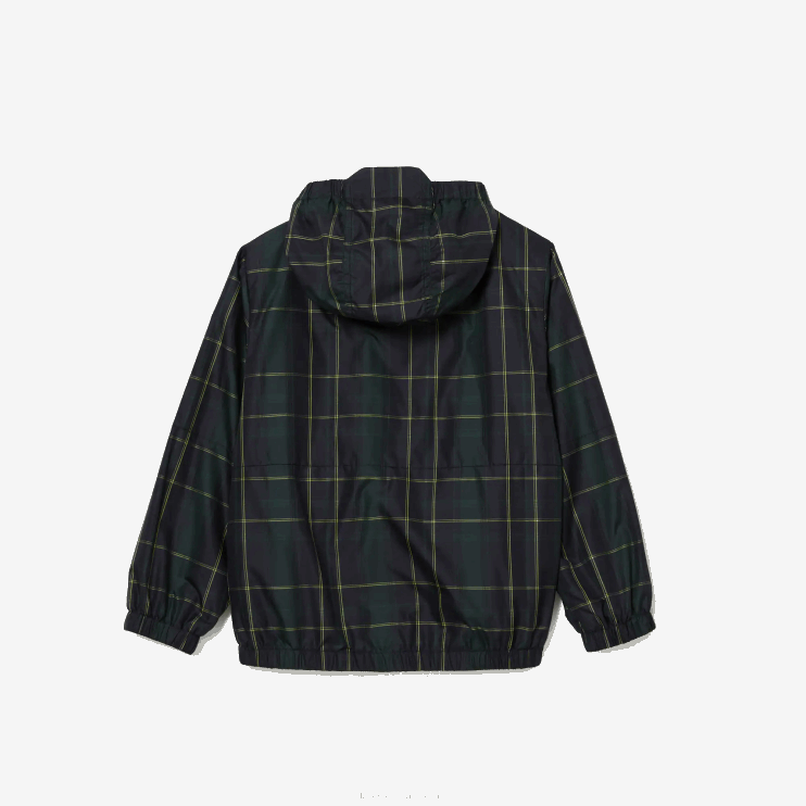 Kids Lacoste V0ZN3262 Navy Blue Green Yellow 9DW Water-Repellent Windbreaker - Image 6