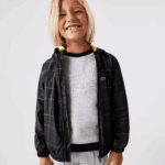 Kids Lacoste V0ZN3262 Navy Blue Green Yellow 9DW Water-Repellent Windbreaker - Image 9