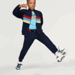 Kids Lacoste V0ZN3266 Navy Blue 166 Colored Waistband Fleece Jogging Pants - Image 2