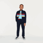 Kids Lacoste V0ZN3266 Navy Blue 166 Colored Waistband Fleece Jogging Pants