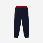 Kids Lacoste V0ZN3266 Navy Blue 166 Colored Waistband Fleece Jogging Pants - Image 4