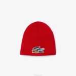 Kids Lacoste V0ZN3277 Red 240 Comic Effect Badge Beanie