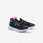 Kids Lacoste V0ZN3298 Black Blue 011 Run Spin Knit Textile Color Contrast Sneakers - Image 2