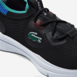 Kids Lacoste V0ZN3298 Black Blue 011 Run Spin Knit Textile Color Contrast Sneakers - Image 5