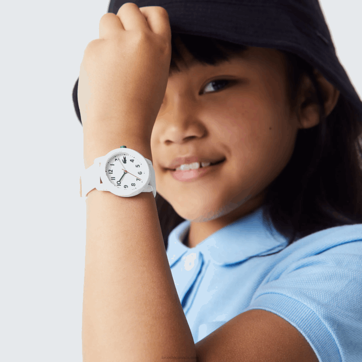 Kids Lacoste V0ZN3299 White 000 12.12 White Silicone Strap Watch - Image 1