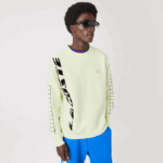 Men Lacoste V0ZN1000 Yellow 6GD Loose Fit Pique Sweatshirt