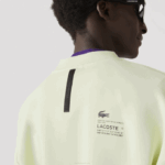 Men Lacoste V0ZN1000 Yellow 6GD Loose Fit Pique Sweatshirt - Image 6