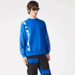 Men Lacoste V0ZN1001 Blue K1Q Loose Fit Pique Sweatshirt