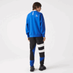 Men Lacoste V0ZN1001 Blue K1Q Loose Fit Pique Sweatshirt - Image 3