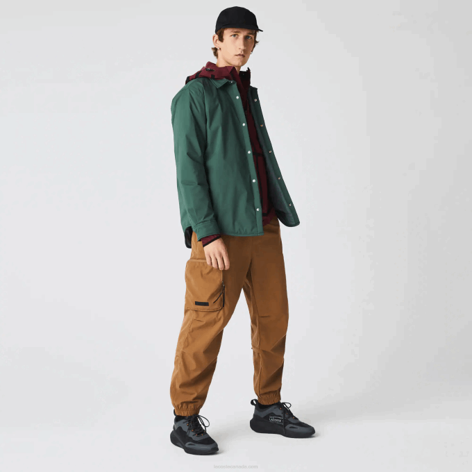 Men Lacoste V0ZN1002 Brown Z0W Contrast Oversized Branding Trackpants - Image 5