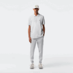 Men Lacoste V0ZN1006 Grey Chine CCA Slim Fit Heathered Cotton Blend Tracksuit Pants