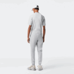 Men Lacoste V0ZN1006 Grey Chine CCA Slim Fit Heathered Cotton Blend Tracksuit Pants - Image 3