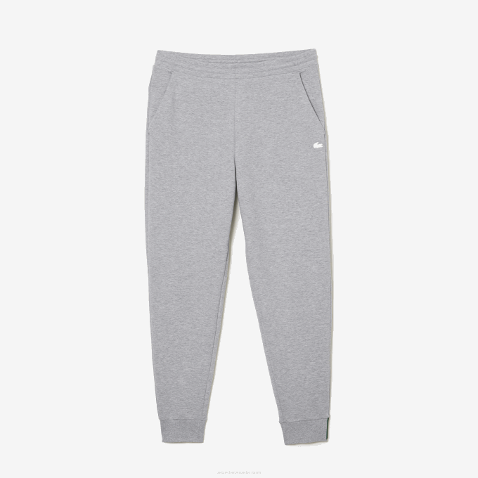 Men Lacoste V0ZN1006 Grey Chine CCA Slim Fit Heathered Cotton Blend Tracksuit Pants - Image 5
