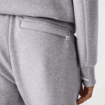Men Lacoste V0ZN1006 Grey Chine CCA Slim Fit Heathered Cotton Blend Tracksuit Pants - Image 7