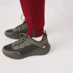 Men Lacoste V0ZN1007 Bordeaux YPW Slim Fit Heathered Cotton Blend Tracksuit Pants - Image 6