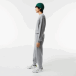 Men Lacoste V0ZN1012 Grey Chine YRD Print Trackpants - Image 2