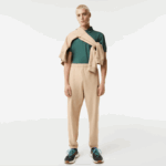 Men Lacoste V0ZN1013 Beige 4JW Print Trackpants - Image 2