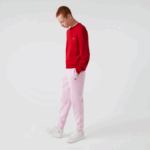Men Lacoste V0ZN1014 Pink Z4H Tapered Fit Fleece Trackpants