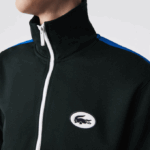 Men Lacoste V0ZN1016 Green YZP Regular Fit High-Neck Pique Zip Sweatshirt - Image 4