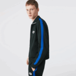 Men Lacoste V0ZN1016 Green YZP Regular Fit High-Neck Pique Zip Sweatshirt - Image 6