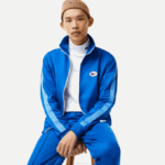 Men Lacoste V0ZN1017 Blue K1Q Regular Fit High-Neck Pique Zip Sweatshirt