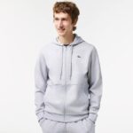 Men Lacoste V0ZN1018 Chine Light Grey 9YA SPORT Mesh Panels Hoodie